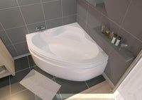 Baignoire d'angle Alterna Verseau 3 135 x 135 cm acrylique blanc