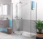 Paroi douche et bain  -  Paroi de douche coulissante Alterna Pureday verre Timeless profilé chromé 180 cm fixe à gauche