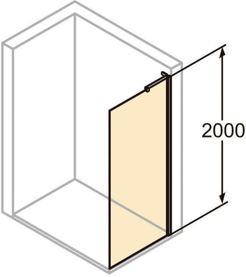 Paroi douche et bain  -  Retour pour porte coulissante Alterna Pureday verre Timeless profilé chromé 100 cm ALTERNA