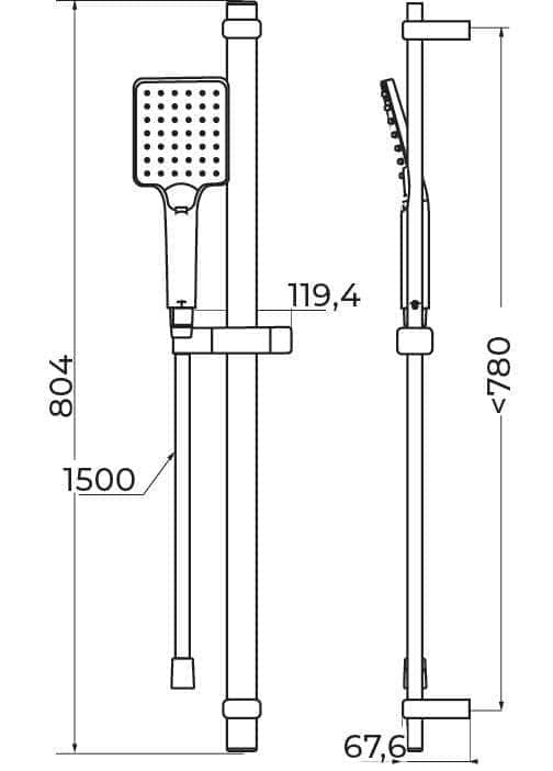 Robinet et colonne  -  Ensemble de douche Alterna Domino 3 jets