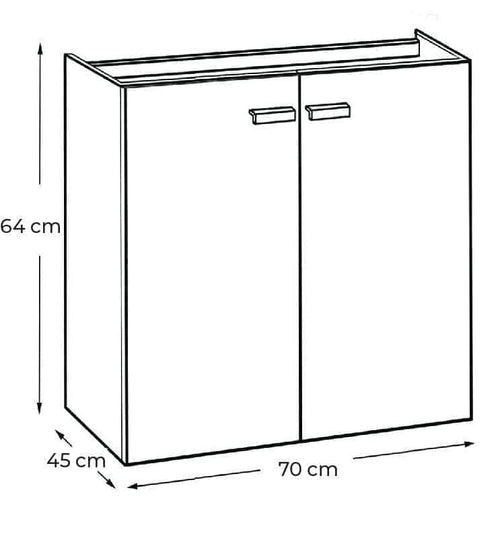 Meuble sanitaires  -  Meuble Alterna Concerto 70 cm avec 2 portes Laqué blanc ALTERNA