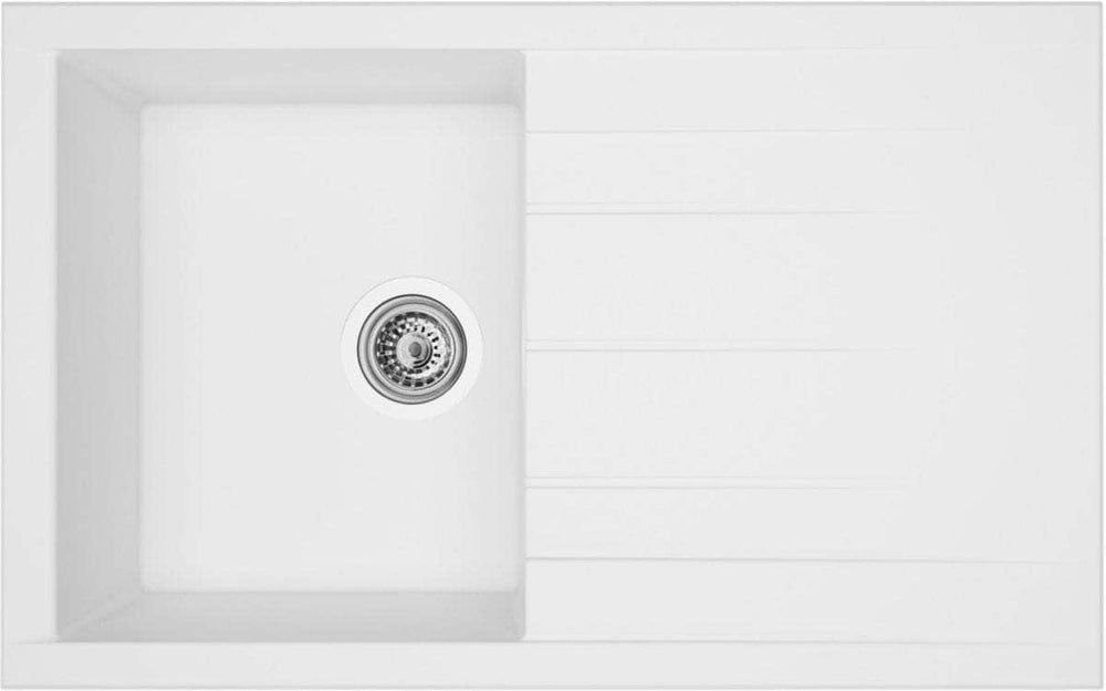 Lavabo  -  Evier Alterna Primeo à encastrer 1 cuve en synthèse blanc avec vidage 80x50 cm ALTERNA