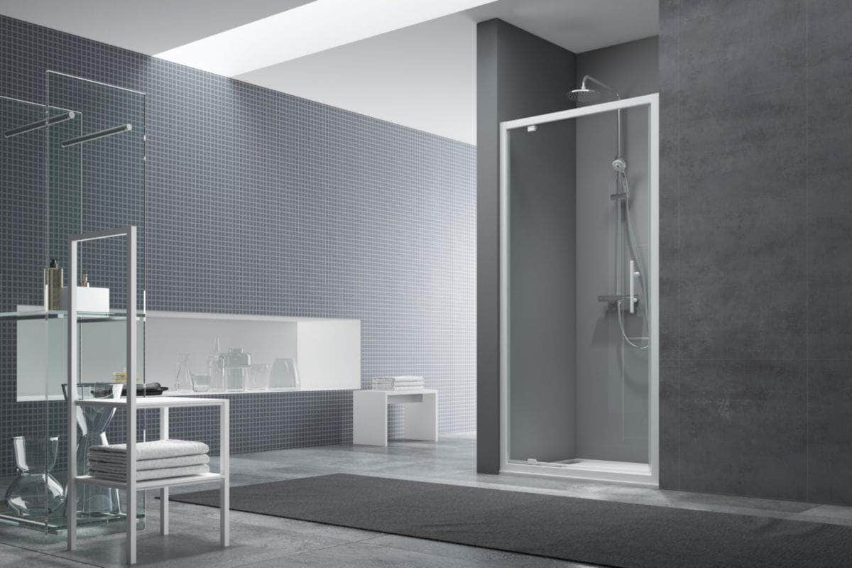 Univers Paroi douche et bain  -  Paroi de douche Alterna Verseau 2, accès de face, porte pivotante gain de place 90 cm ALTERNA