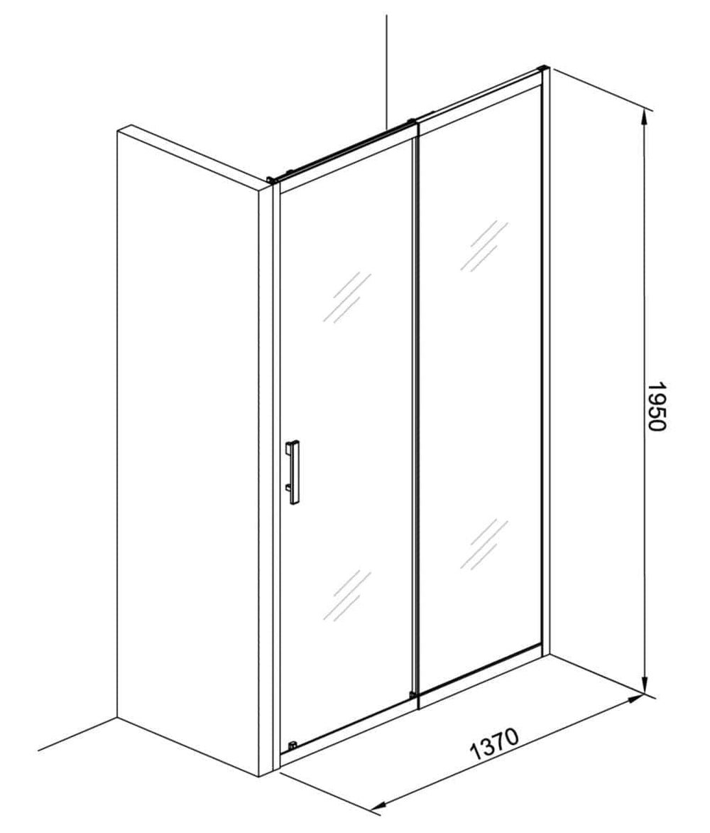 Paroi douche et bain  -  Paroi de douche Alterna Concerto Maxx porte coulissante 2 vantaux extensible de 137 à 161 cm profilé argent brillant verre sérigraphié ALTERNA