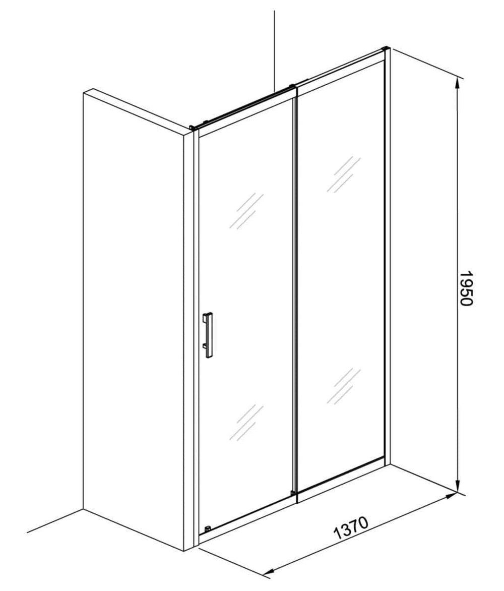 Paroi douche et bain  -  Paroi de douche Alterna Concerto Maxx porte coulissante 2 vantaux extensible de 137 à 161 cm profilé argent brillant verre sérigraphié ALTERNA