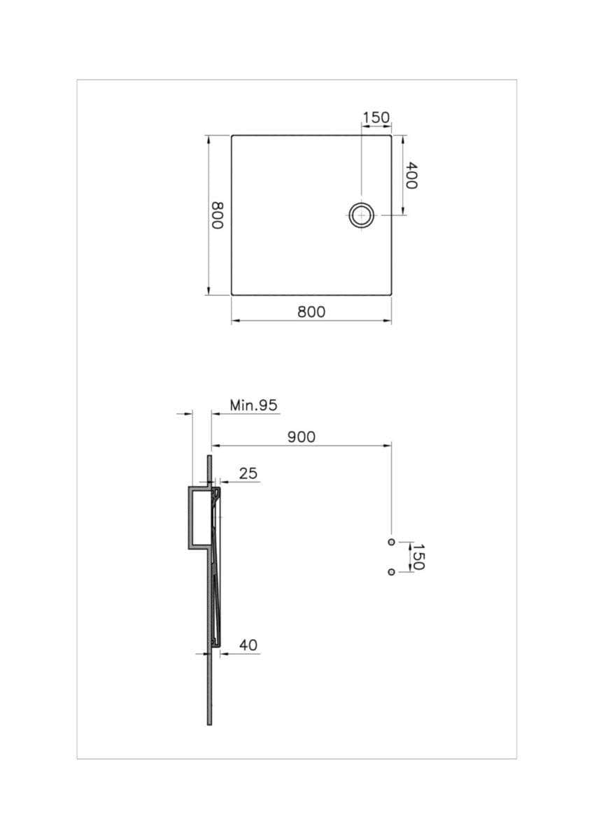Receveur de douche  -  Receveur céramique DESIGN 2 blanc antidérapant 90x90 cm ALTERNA