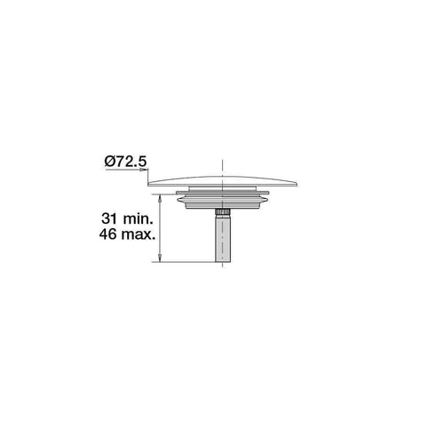 Divers sanitaires  -  Clapet ABS Altech chromé D72,5 mm pour vidage baignoire ALTECH