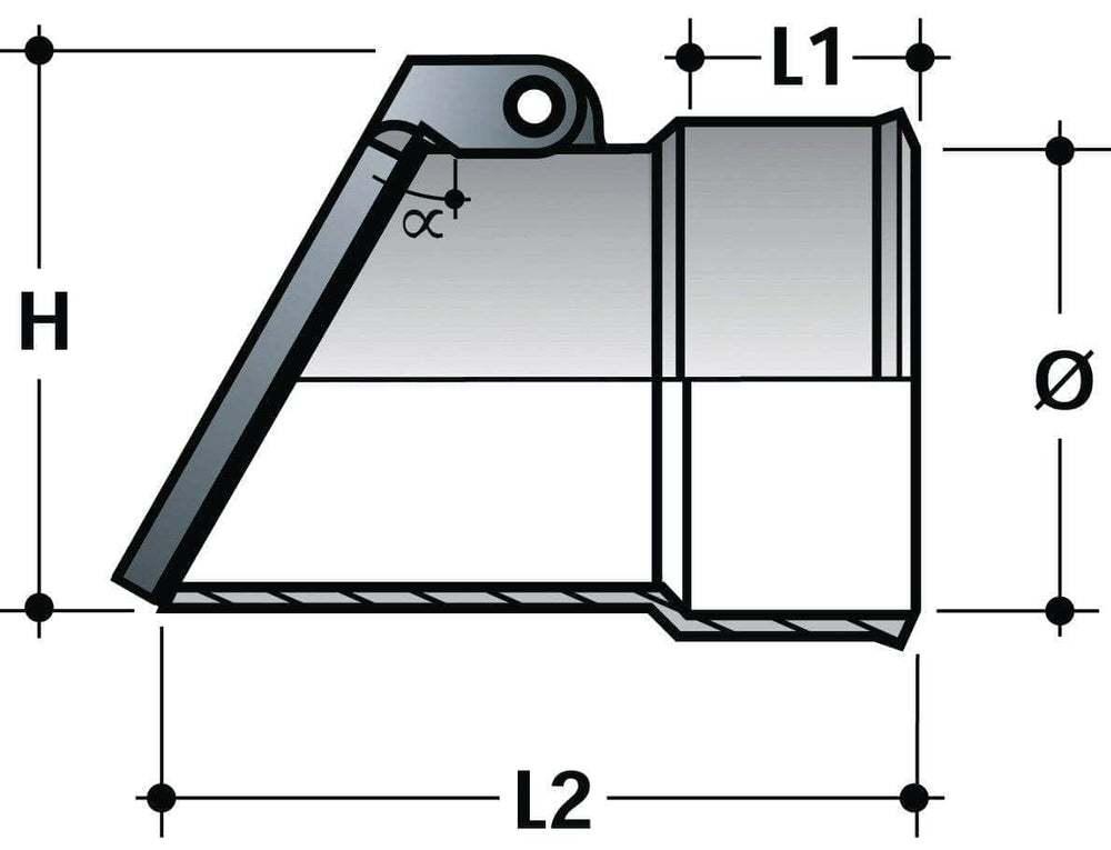 Divers sanitaires  -  Clapet de nez angle 30° PVC diamètre 315mm PIF315