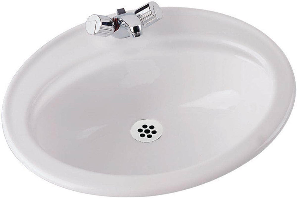 Lavabo  -  Vasque à poser par le dessus ULYSSE 2 56 x 46 cm en porcelaine, sans trop-plein, blanc Réf. P144301 PORCHER