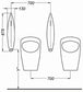 WC  -  Séparation d'urinoir ARIDIAN 13 x 32 x 67,5 cm en céramique, blanc Réf. P989601