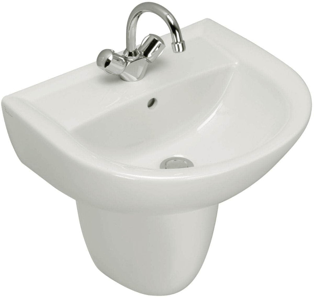 Lavabo  -  Lavabo ULYSSE 2 50 x 44 cm en grès avec trop-plein, blanc Réf. P125401 PORCHER