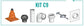 Divers sanitaires  -  Kit raccord C9 D 80 - D 80 / 125 ventouse PPA, Brique KIB C9 80 80PPA/ Réf. 27080583/0 POUJOULAT