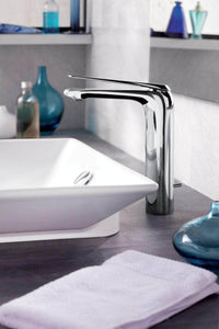 Robinet et colonne  -  Mitigeur réhaussé AVID de lavabo avec vidage, chrome réf. E97347-CP JACOB DELAFON