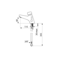 Robinet et colonne  -  Mitigeur Lavabo Temporisé Delabie 700100 Tempomix 2 Sans Robinets D'Arrêt, Manette Standard