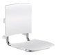 Douche  -  Siège de douche inox à accrocher, assise et dosseret grand confort nylon HR brillant blanc réf. 510300