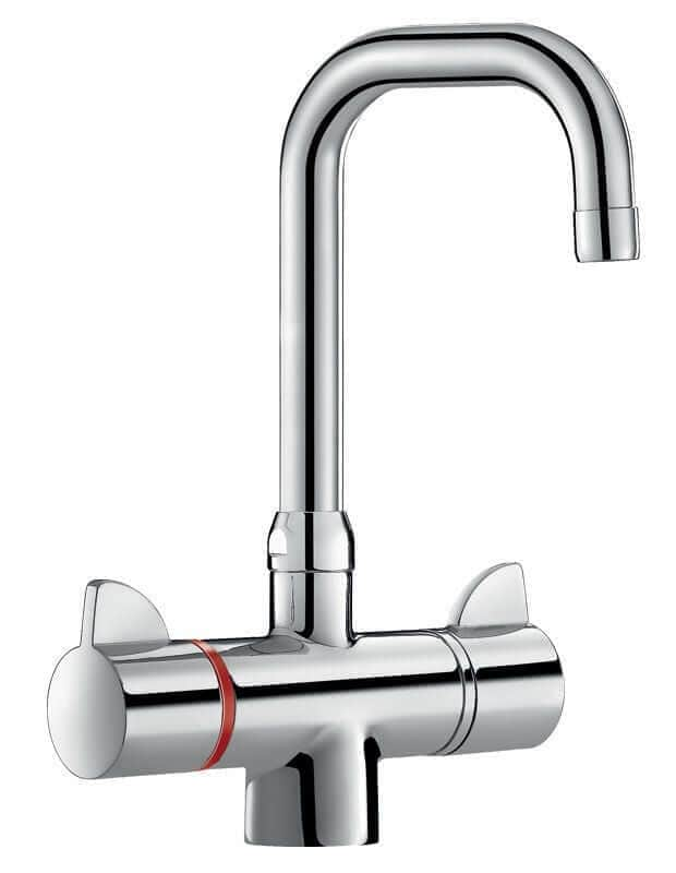 Robinet et colonne  -  Mitigeur de lavabo col de cygne orientable réf. H9726 DELABIE