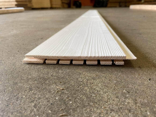 Lambris  -  Lambris peint en blanc bois brut - 13x135 - L=2,53m
