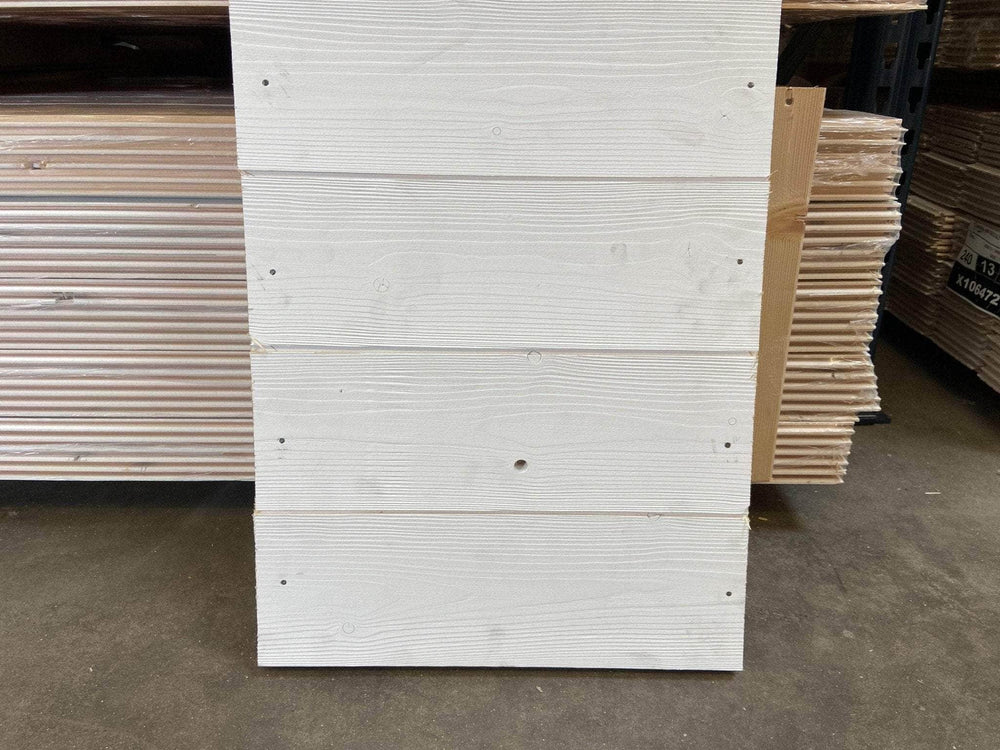 Lambris  -  Lambris peint en blanc bois brut - 13x135 - L=2,53m