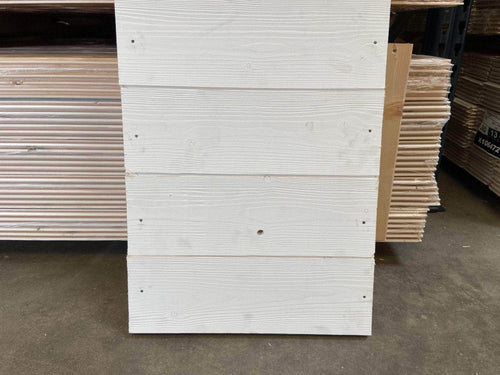 Lambris  -  Lambris peint en blanc bois brut - 13x135 - L=2,53m