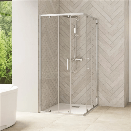 Paroi douche et bain  -  Paroi De Douche Kinedo Pa90270Ctned Smart Design A/C Verre Transparent 70 Cm Chromé