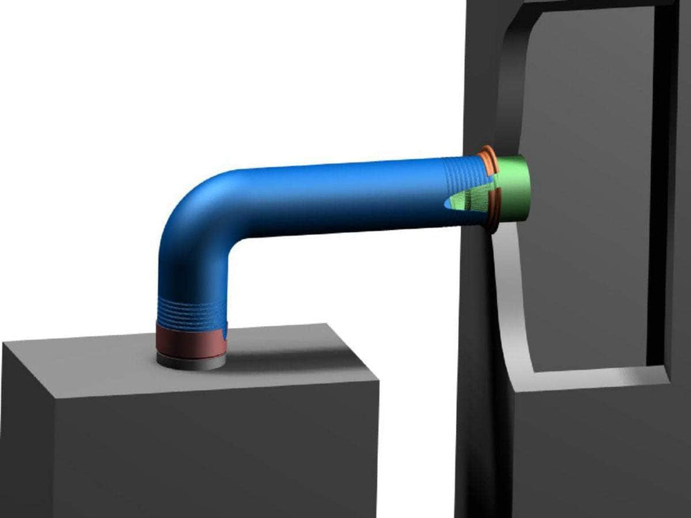 Divers sanitaires  -  Gaine accordéon ''Spécial Gaz'' + raccord alu longueur 0,45 m à 1,50 m diamètre 83 / 89 réf. 015083 TEN