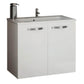 Meuble sanitaires  -  Meuble sous-vasque Angelo - largeur 80 cm - 2 portes - blanc brillant EG - poignées métal Réf. A2344308