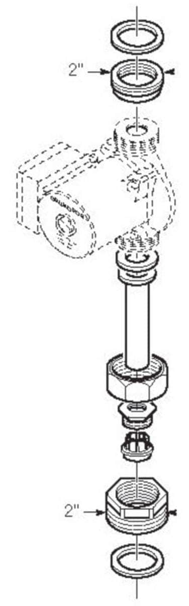 Divers sanitaires  -  Circulateur Kit UNIVERSEL 50 x 60 allonge de 40 à 130 mm et passage à 50 x 60 réf. 00GF2780 GRUNDFOS