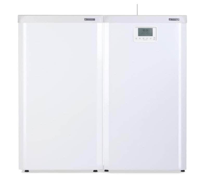 Préparateur eau chaude UPEC 120 L sol cote à cote inox (comporte de série tous les accessoires de raccordement à une chaudière en configuration horizontale pour former un ensemble homogène) réf. F3AA41066 FRISQUET