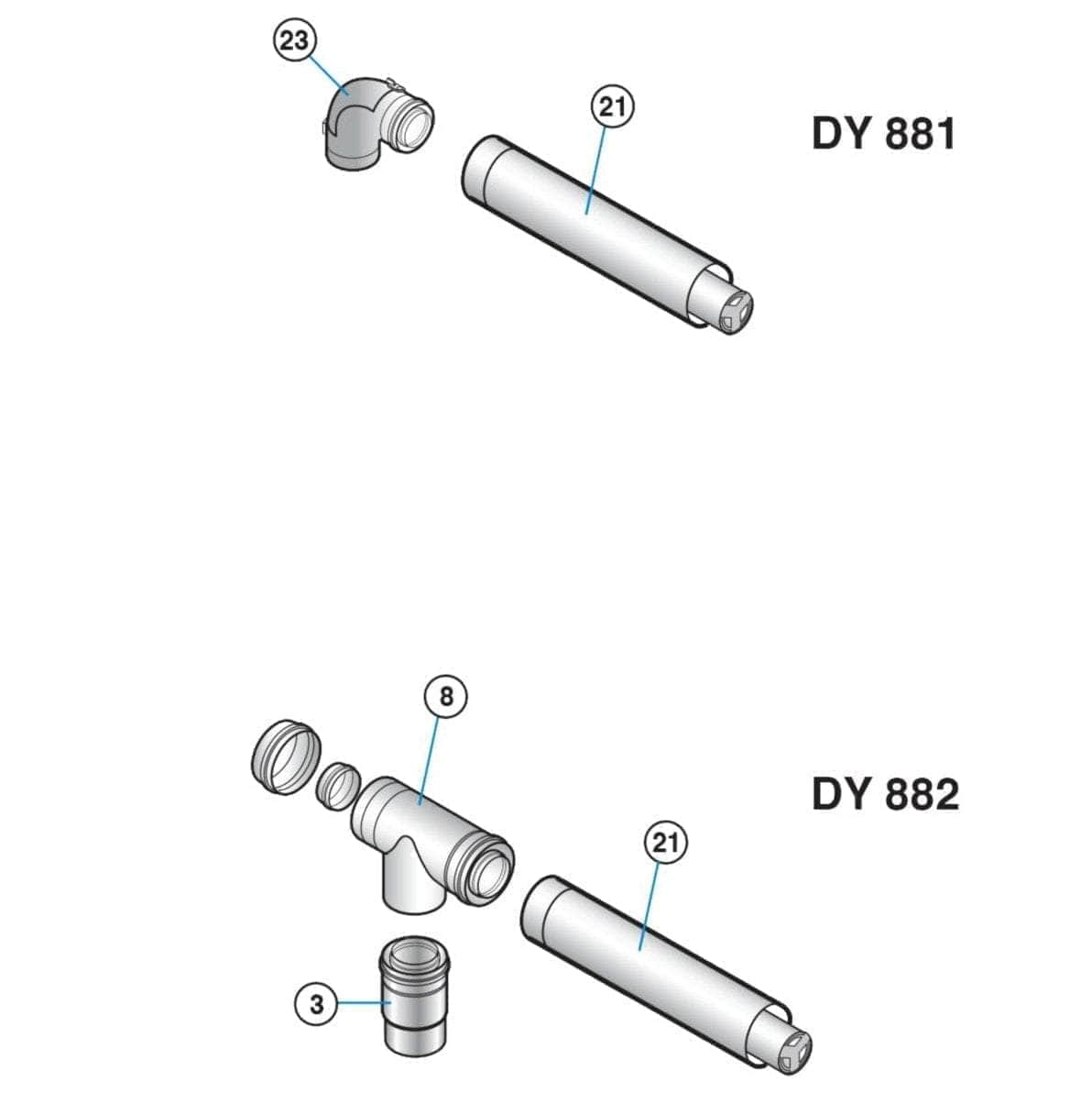 Divers sanitaires  -  Kit ventouse horizontal PPS 110 / 150 mm colis DY881 réf. 100011364