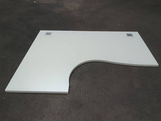 Plan de travail aggloméré décor gris clair - 1600 x 1200 x 25 mm retour gauche