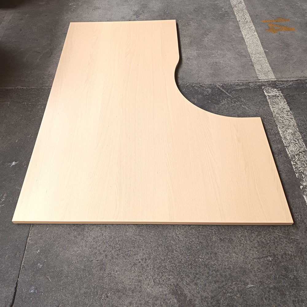 Plan de travail aggloméré décor hetre - 1800 x 1200 x 25 mm retour gauche