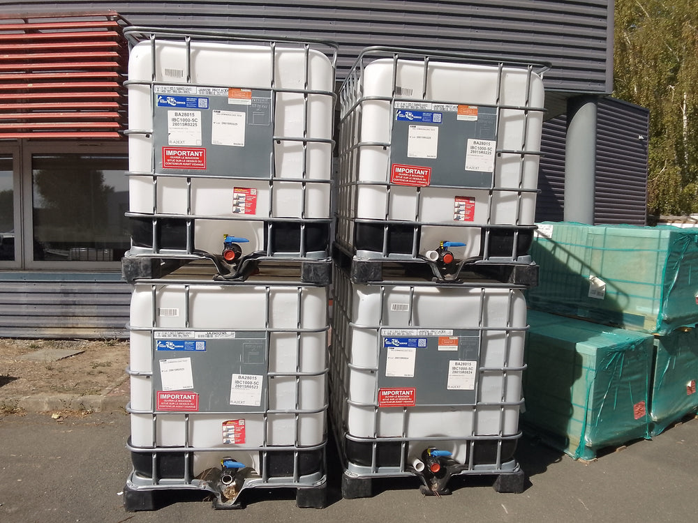 Cuve IBC plastique 1000 L - 1200 x 1000 x 1170 mm
