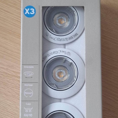 3 spots LED à encastrer orientable INVENTIV'