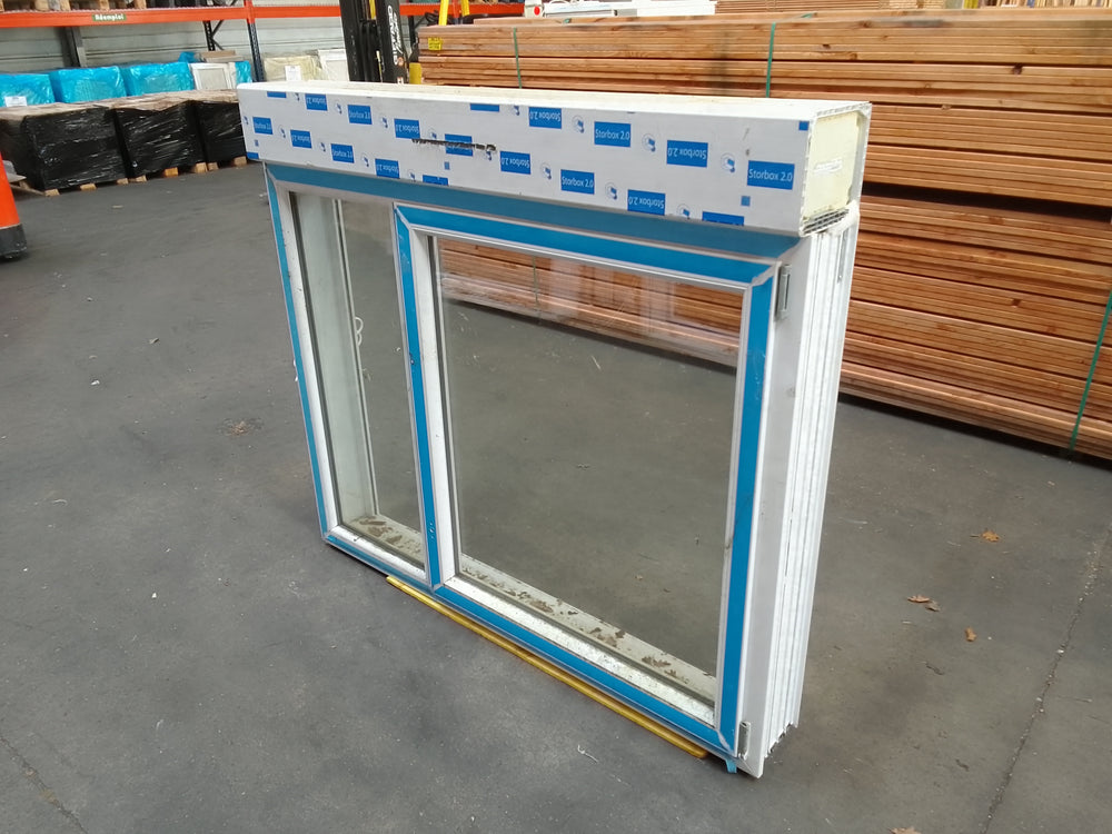 Fenêtre PVC blanc 9016 satine classe 1 - 1150 x 1500 mm - Bouvet Thermience droite VRI