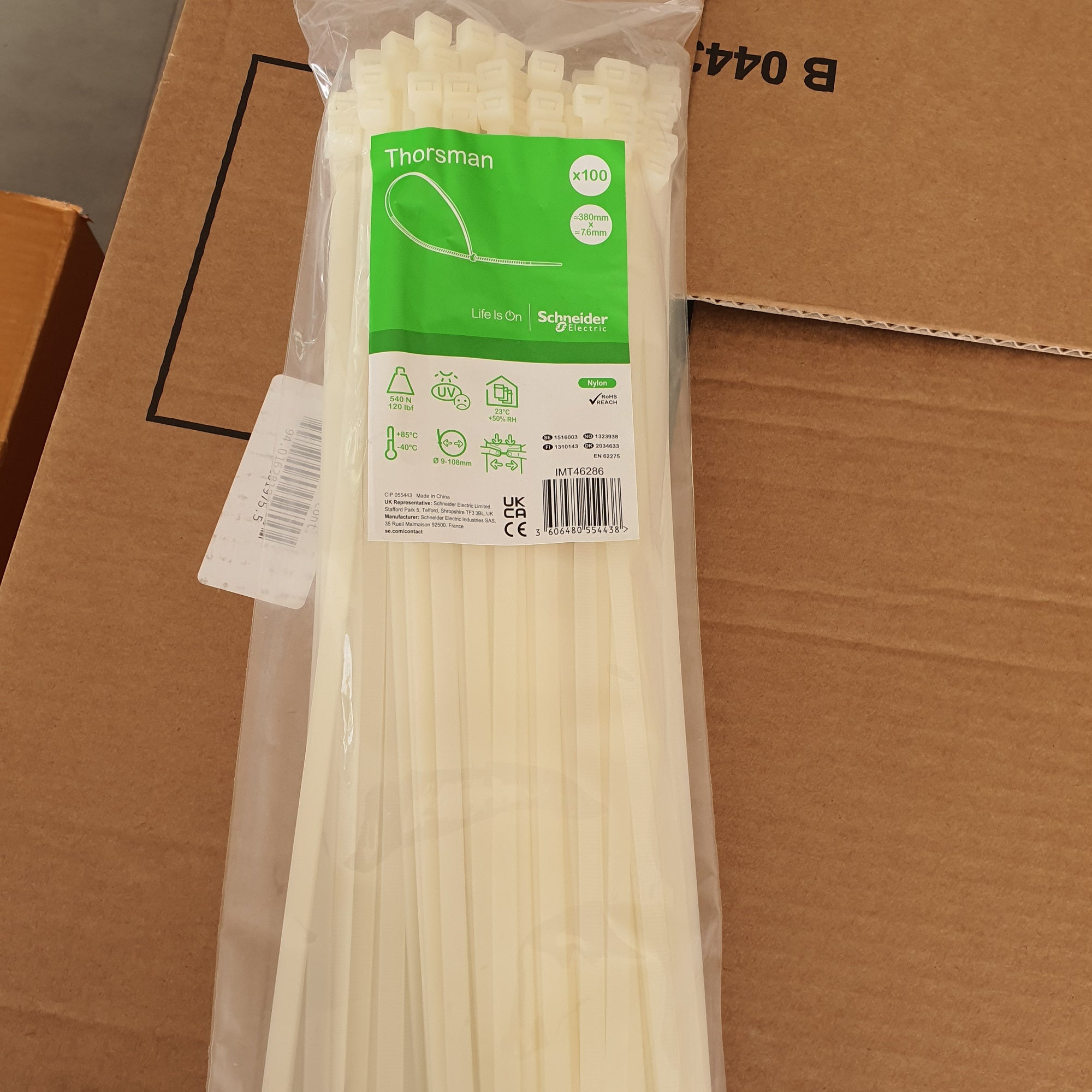 colliers de serrage serre câble incol. - 380 x 7.6 x  mm - Thorsman IMT46286