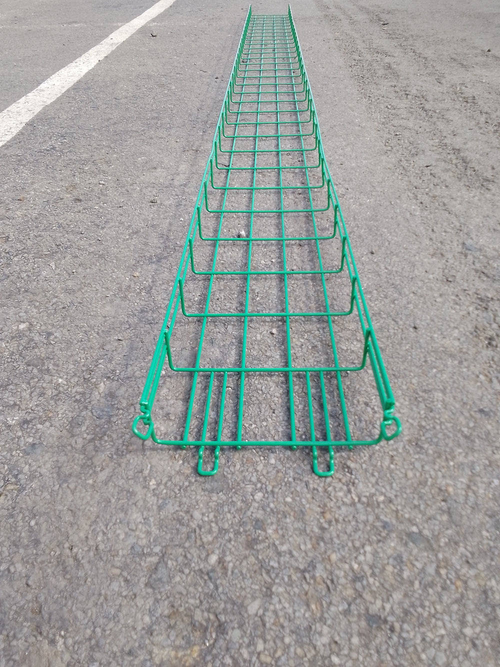 Chemin de câble acier vert - 3000 x 200 x 54 mm (fil)