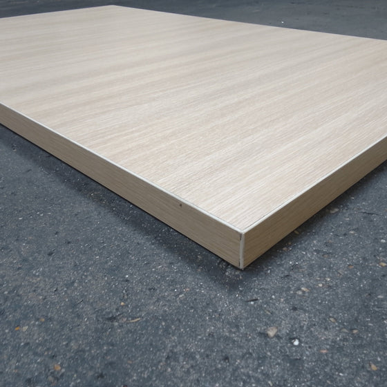 Plan de travail aggloméré décor chêne perche - 1335 x 800 x 40 mm un bord courbé