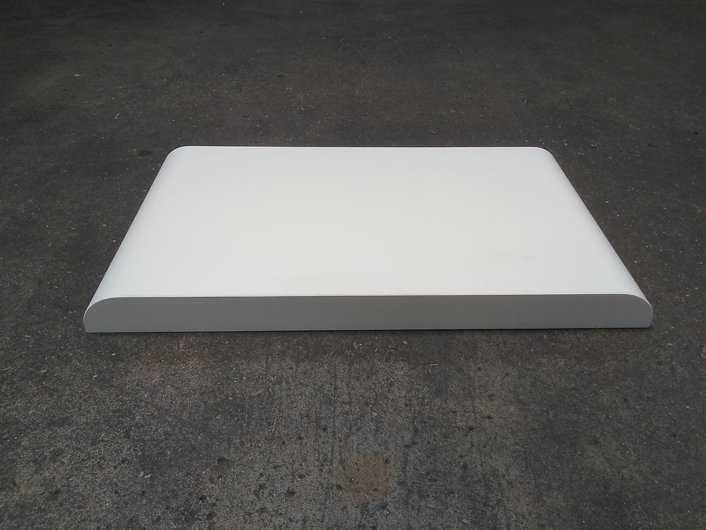 Tablette aggloméré blanc - 720 x 400 x 60 mm (bord arrondi)