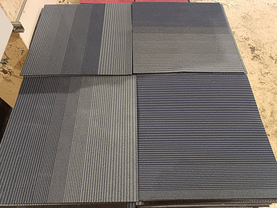 Dalle moquette bleu rayé - 500 x 500 mm — vue 3