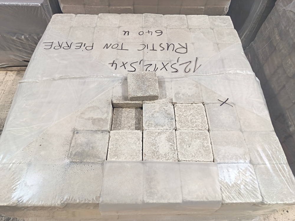 Pavé béton Ton Pierre Rustic - 125 x 125 x 40 mm