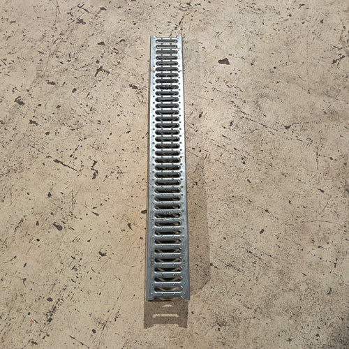 Caniveau acier galvanisé  - 1000 x 95 x 130 mm (corps résine)