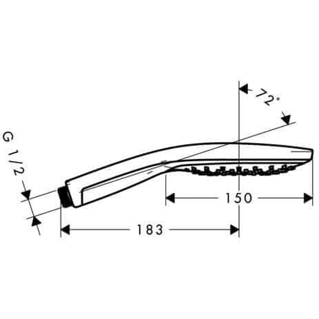 Douche  -  Douchette à main Raindance select 150 3 jets, chromé réf. 28587000 HANSGROHE