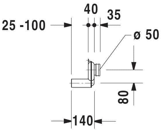 Divers sanitaires  -  Siphon sortie horizontale STARCK 1 réf 0051120000 DURAVIT