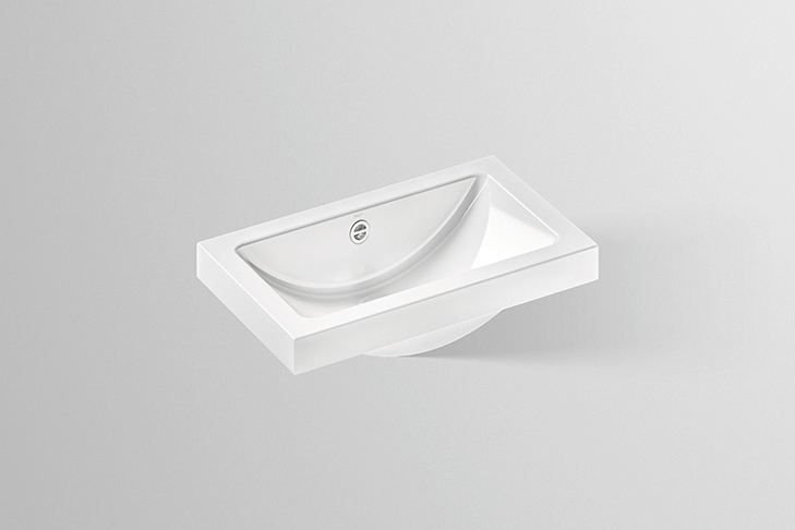 Lavabo  -  Lavabo À Poser Alape Ab R585 1 cm Blanc 58 5 34 7 O 6 Sans Trou De Robinet Avec Trop Plein 3205000000