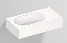 Lavabo  -  Lave Mains Alape Wt xxs450 L cm Blanc 45 23 6 O 10 Acier Émail Ovale Gauche Sans Trou De Robinet Trop Plein 4296000000