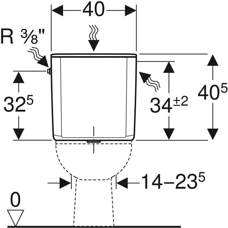 WC  -  Réservoir apparent AP128 à double touche GEBERIT