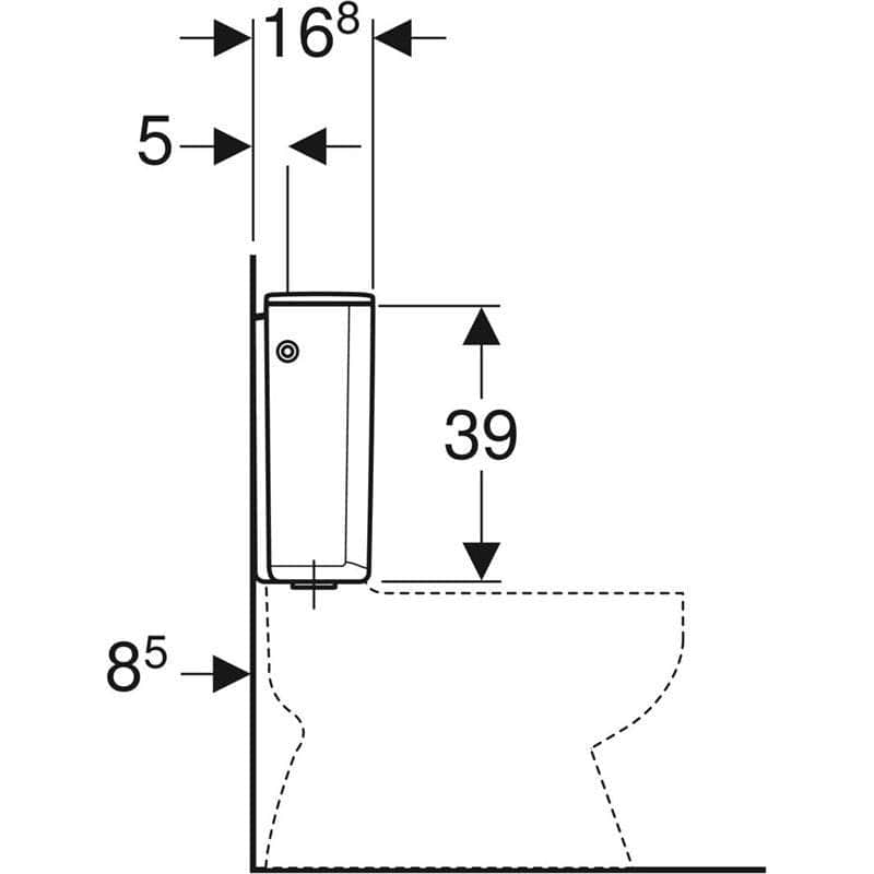 WC  -  Réservoir apparent AP128 à double touche GEBERIT