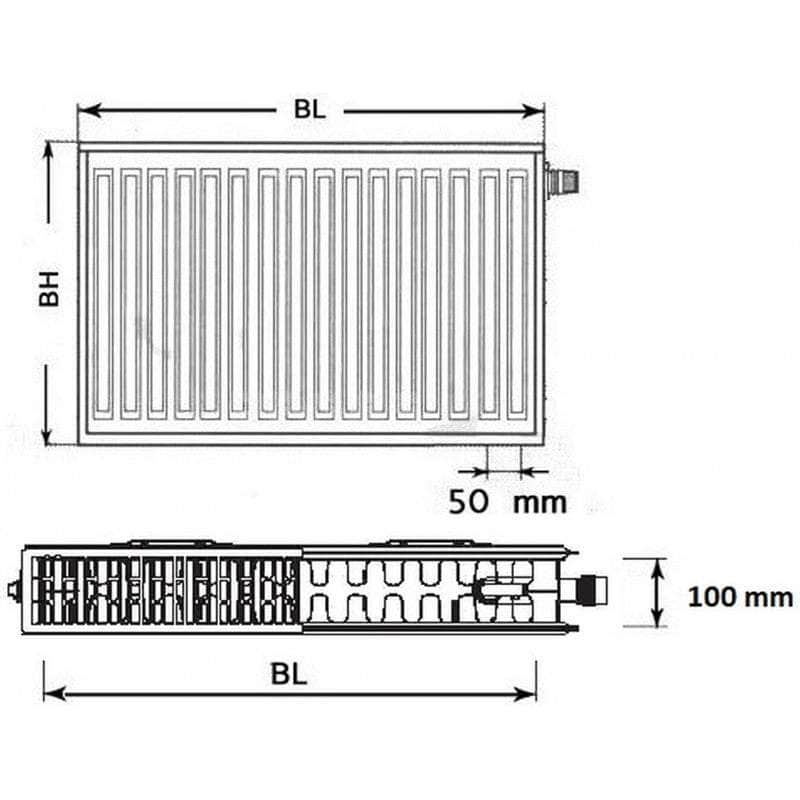 Chauffage  -  Radiateur a vanne intégrée Kermi Therm X2 Profil-V  22 600 / 900 FTV220600901R1K