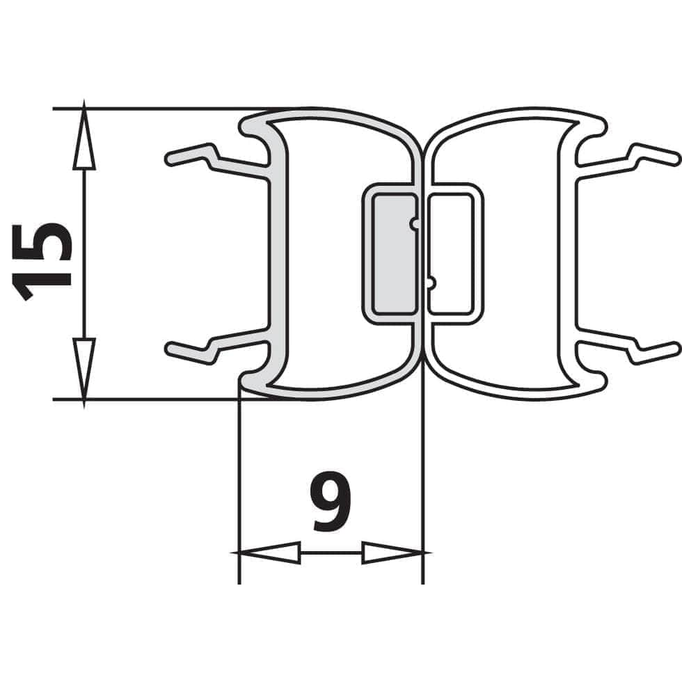 Douche  -  4602 JOINT MAGNETIQUE 2000mm vitrage