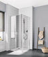 Paroi douche et bain  -  Porte de douche à 2 battants CADA XS PTD 09020 VPK Argent poli Verre clair traité anticalcaire CADACLEAN Réf. 1403027768 ROTH